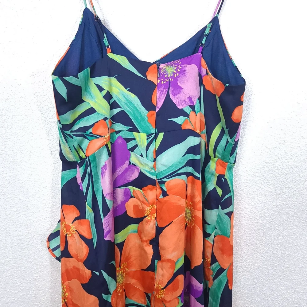 Lulu's Vibrant Floral Maxi Dress - Orange, Green, Purple - Picture 13 of 16